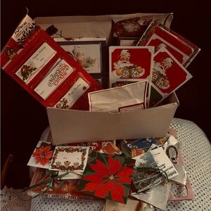 Full Box of Holiday/Christmas Tags And Holiday/Christmas Stickers - Vintage